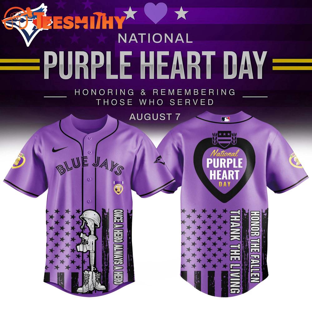 Toronto Blue Jays x Purple Heart Day New Design Baseball Jersey Toronto Blue Jays x Purple Heart Day New Design Baseball Jersey