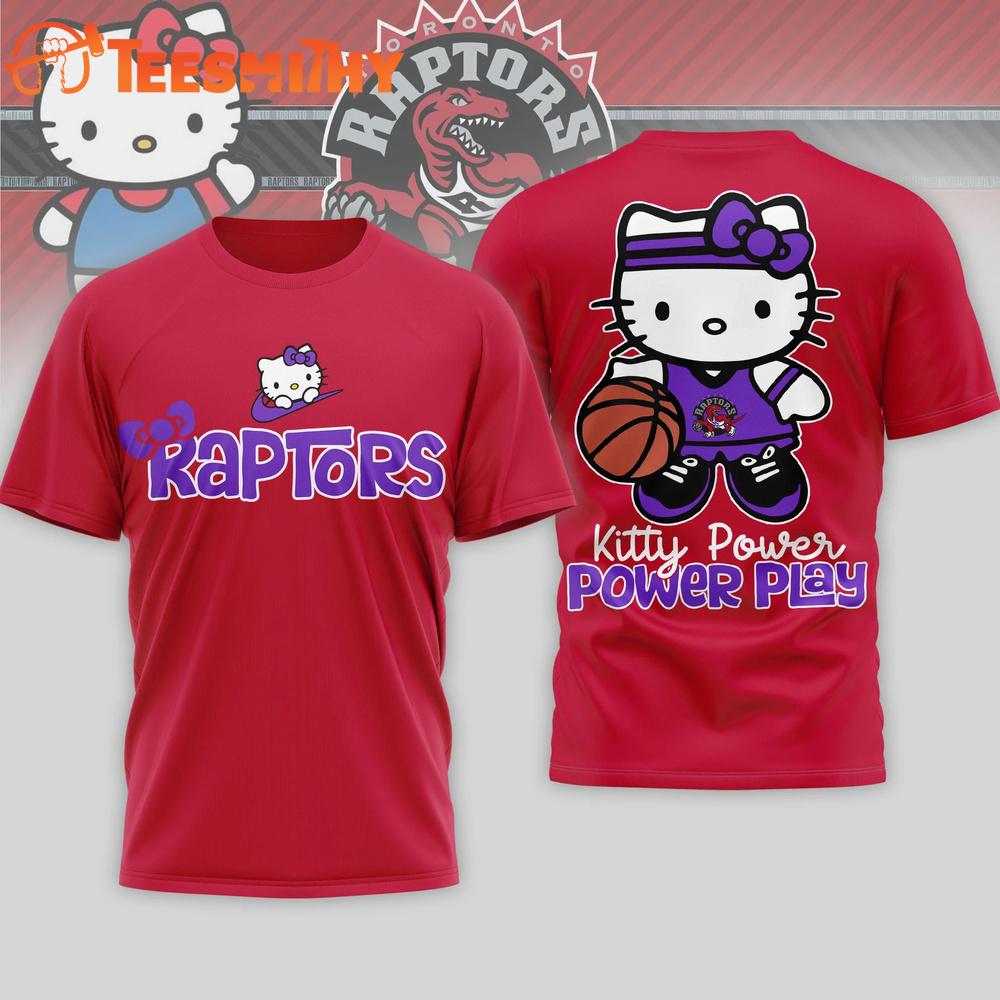 Toronto Raptors 2026 NBA Hello Kitty Power Play 3D T Shirt