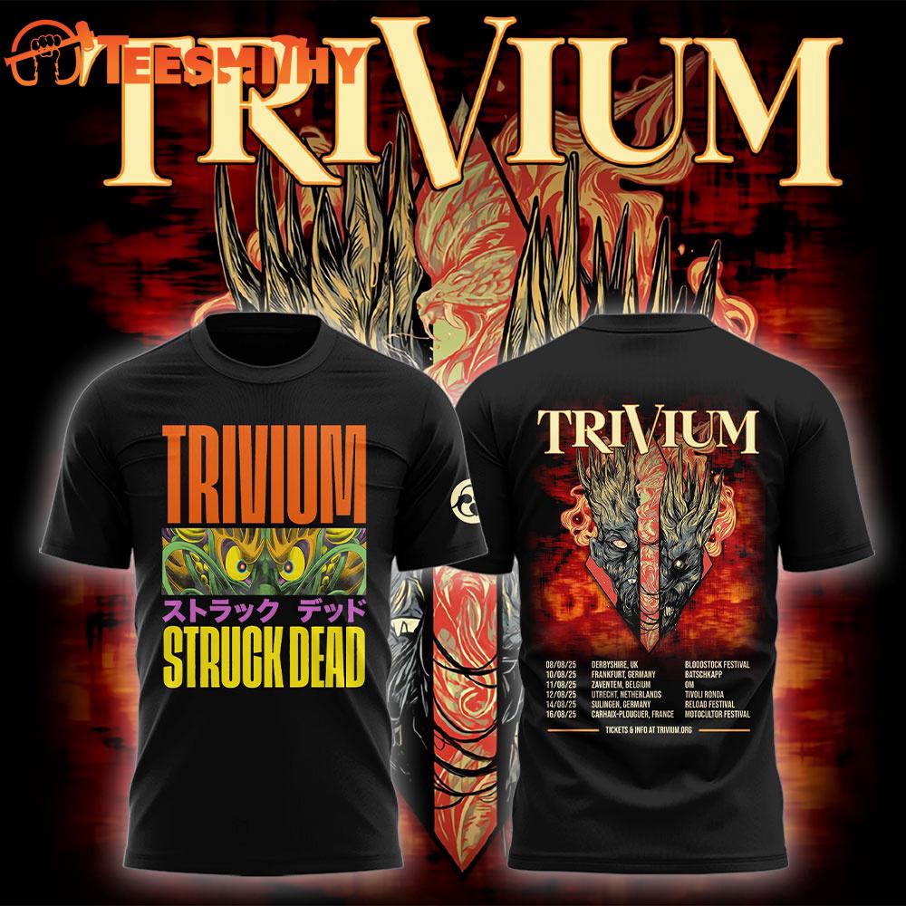 Trivium Band Struck Dead Tour 2025 T Shirt
