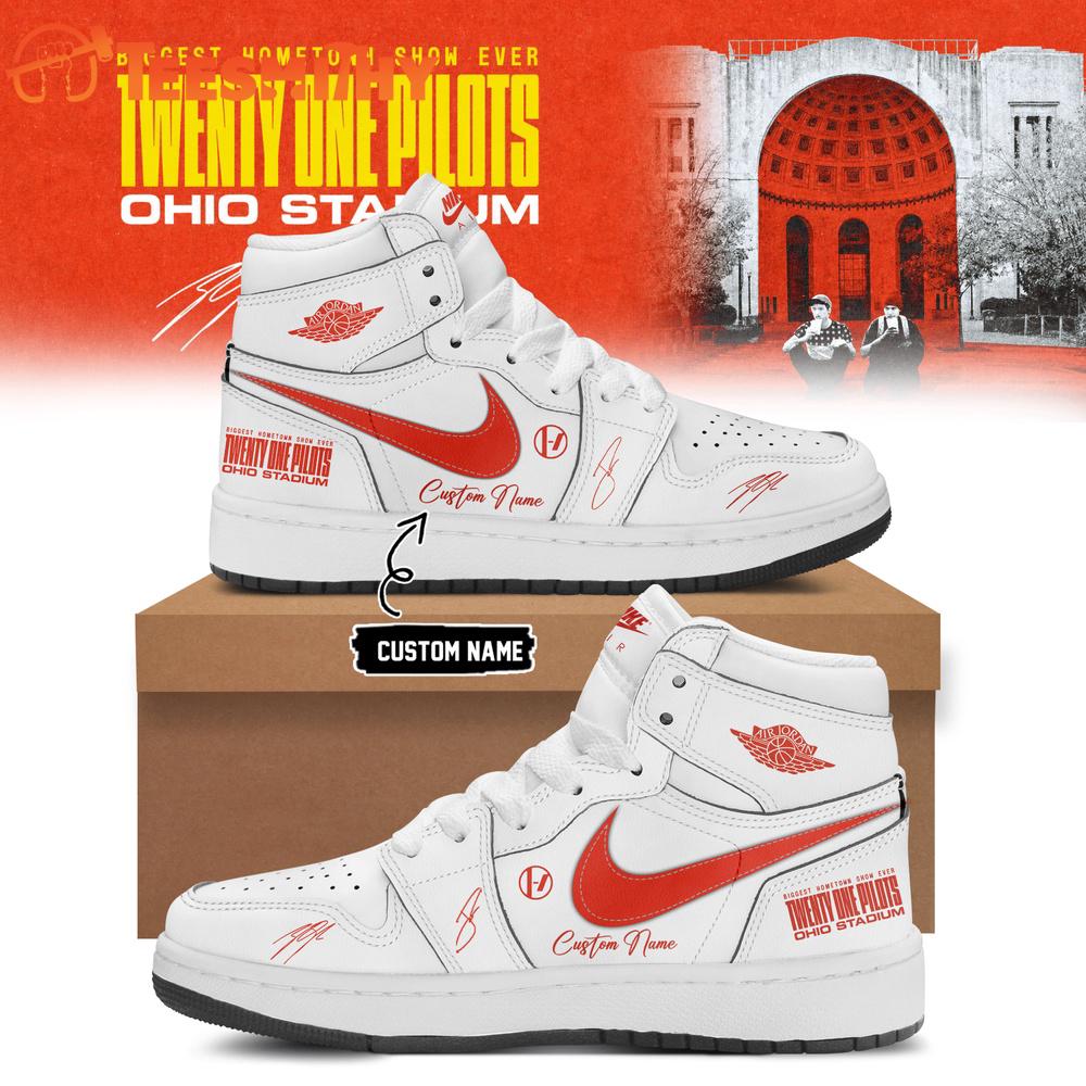 Twenty One Pilots 2026 Shows Signature White Air Jordan 1 Shoes
