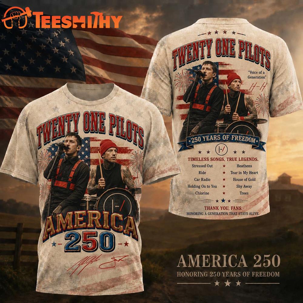 Twenty One Pilots Graphic Signature Music America 250 Years 3D Shirt