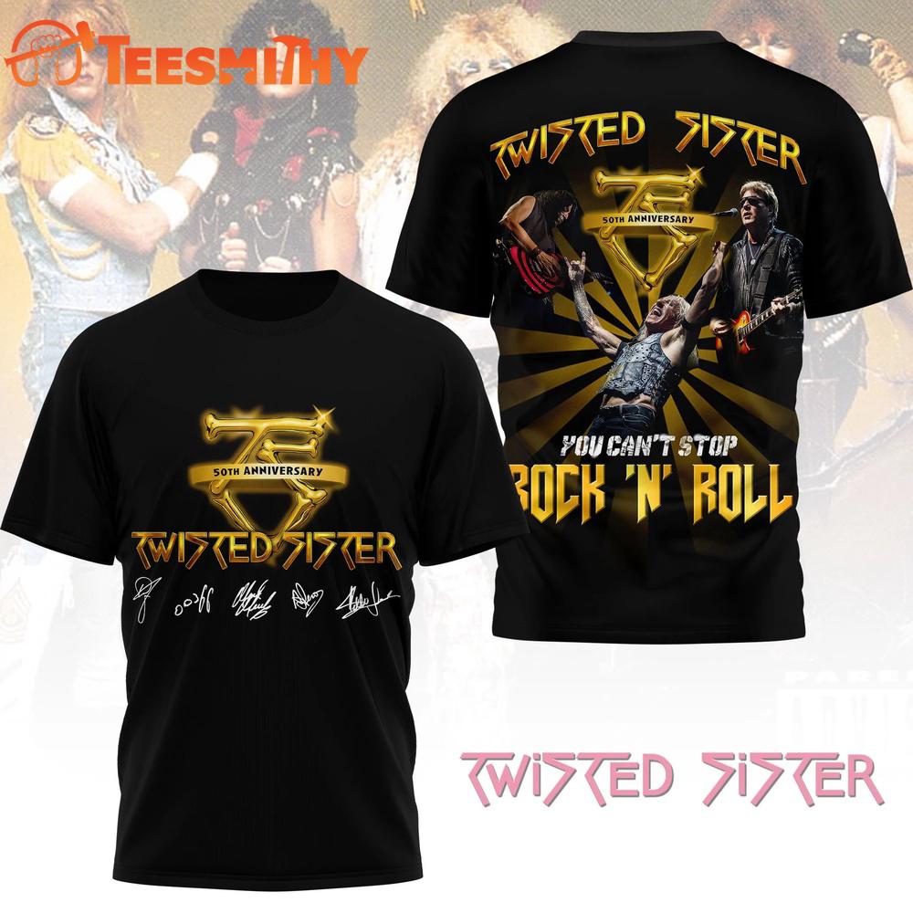 Twisted Sister Rock N Roll 50th Anniversary T Shirt