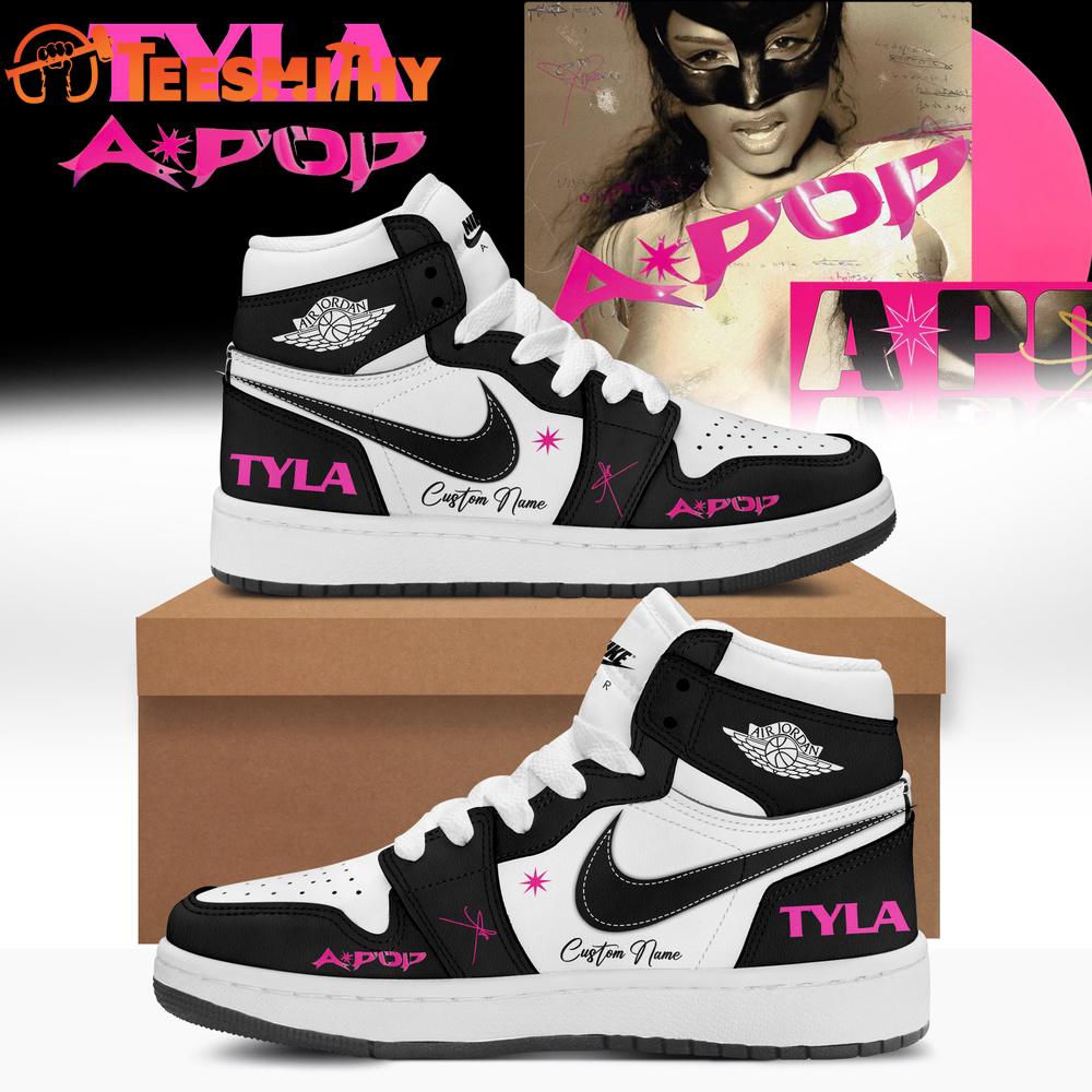 TYLA A-POP Album 2026 Signature Black Air Jordan 1 Hightop Shoes