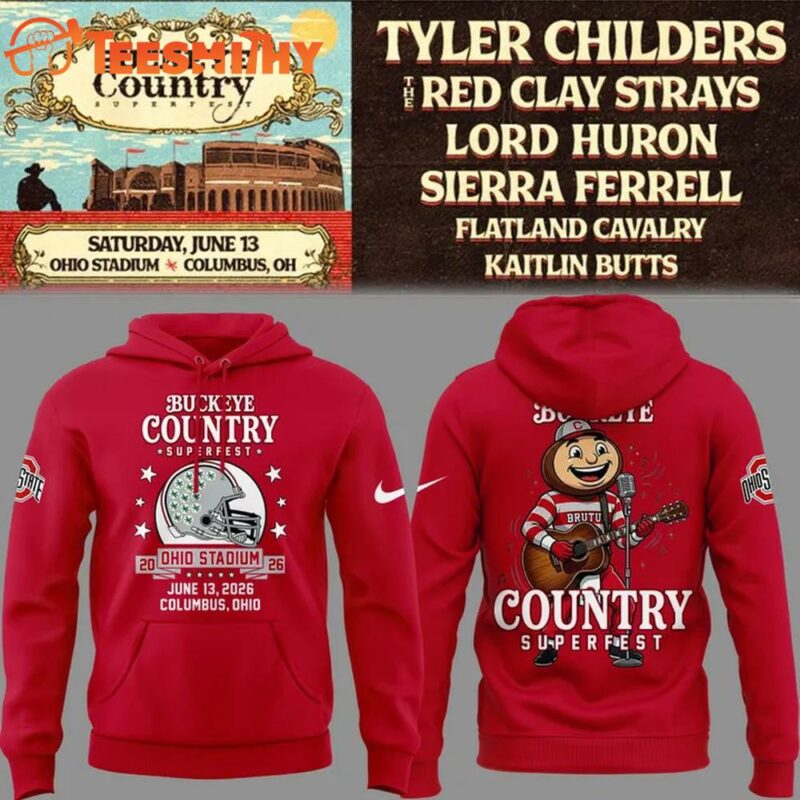 Tyler Childers Buckeye Country Superfest x Ohio State Buckeyes Football 2026 Hoodie