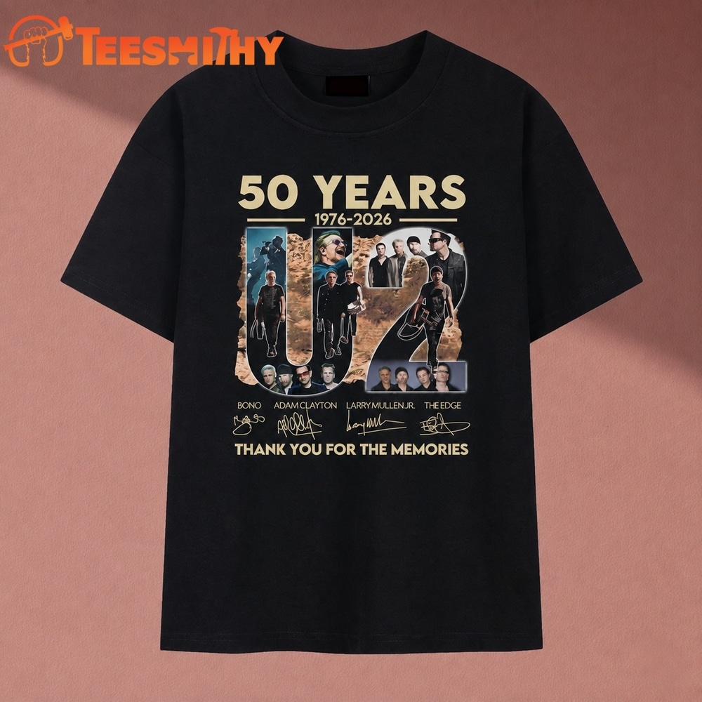 U2 50 Years 1976 2026 Signatures Thank You For The Memories T Shirt