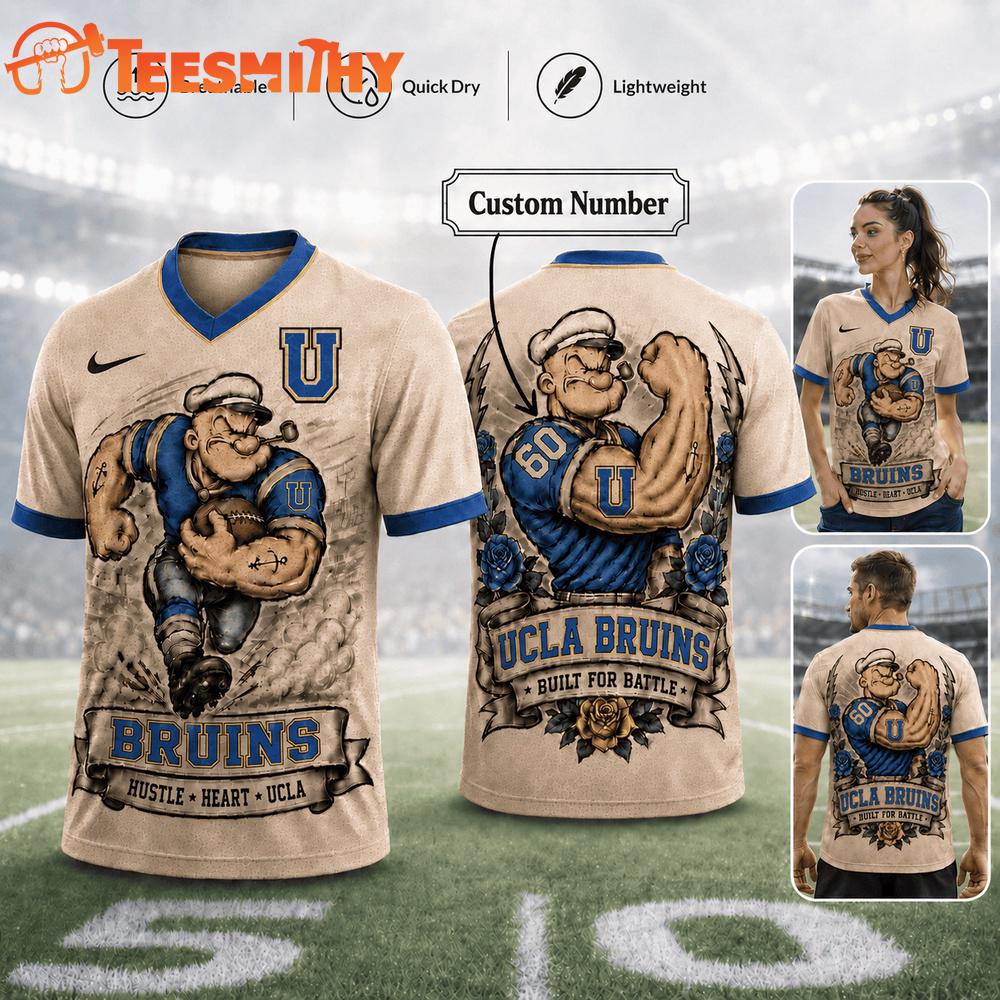 UCLA Bruins NCAA Popeye Vintage Tattoo Football Jersey