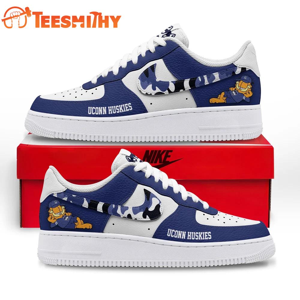 UConn Huskies NCAA Garfield Only Show Up Air Force 1 Shoes Sneaker