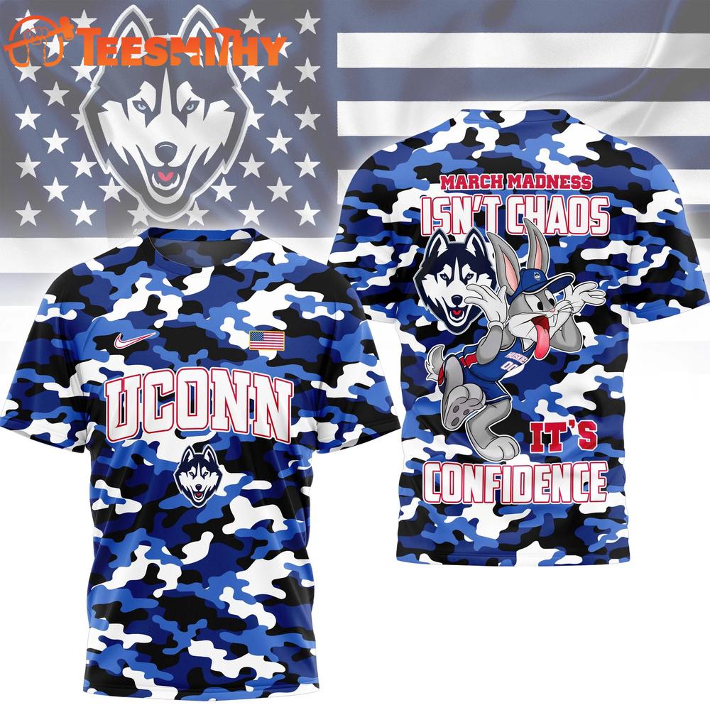 UConn Huskies NCAA x Bugs Bunny Call It Confidence 3D T Shirt