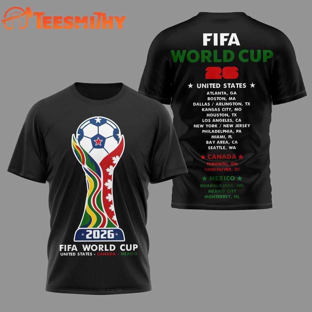United States Fifa World Cup 2026 Black 3D Shirt