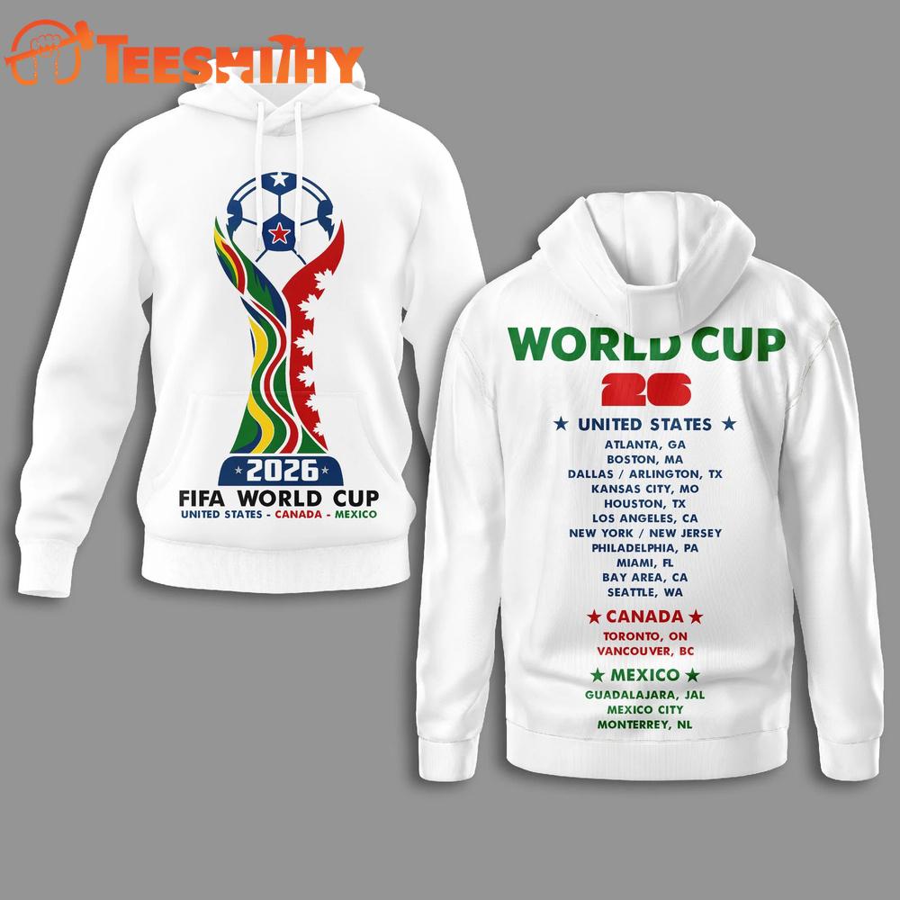 United States Fifa World Cup 2026 Unisex White Hoodie