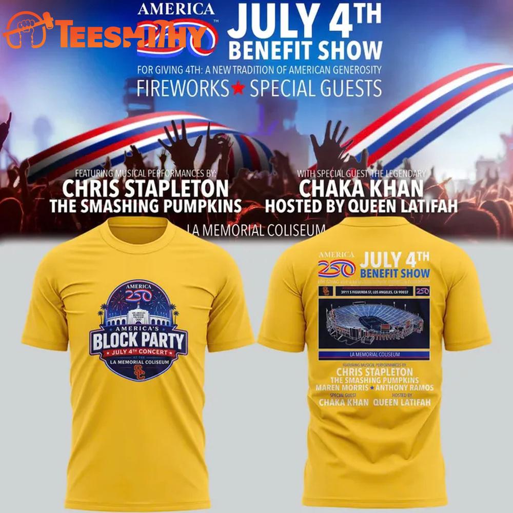 USC Trojans x America250 July 4th Benefit Show 2026 Yellow 3D Shirt