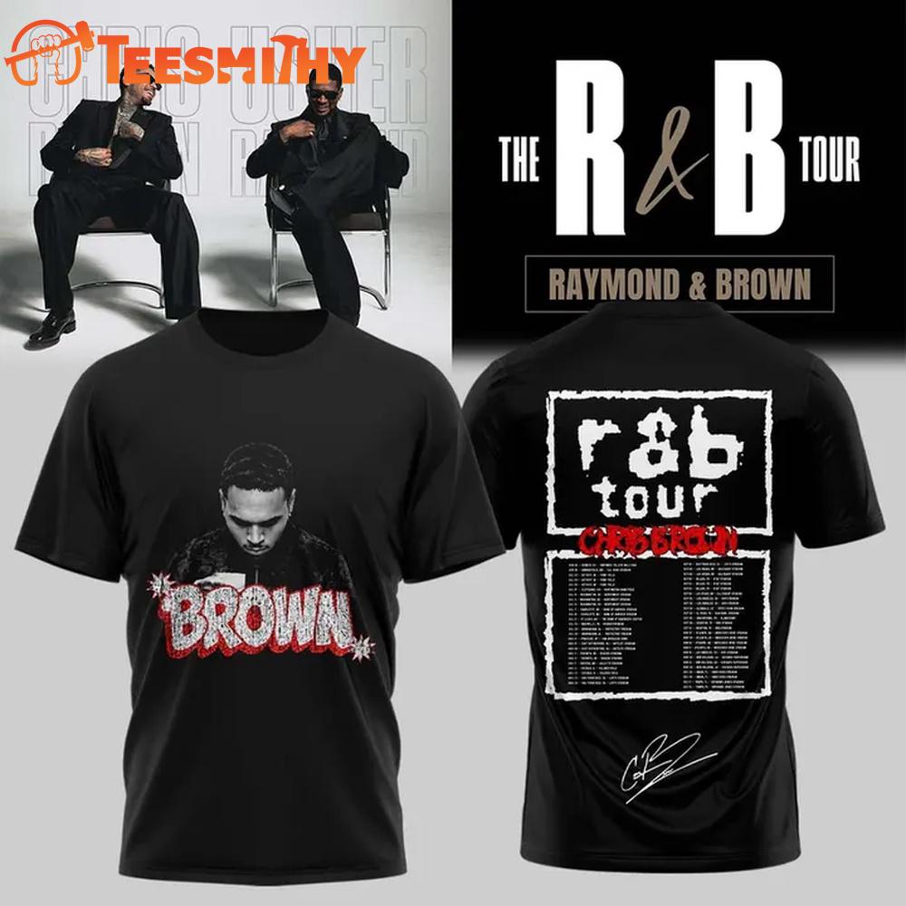 Usher Raymond & Chris Brown The R&B Tour 2026 Black 3D Shirt