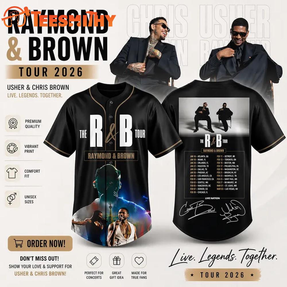 Usher Raymond & Chris Brown The R&B Tour 2026 Limited Baseball Jersey