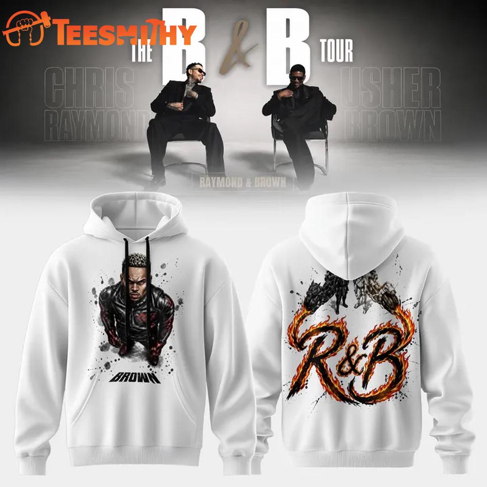 Usher Raymond & Chris Brown The R&B Tour 2026 White Hoodie