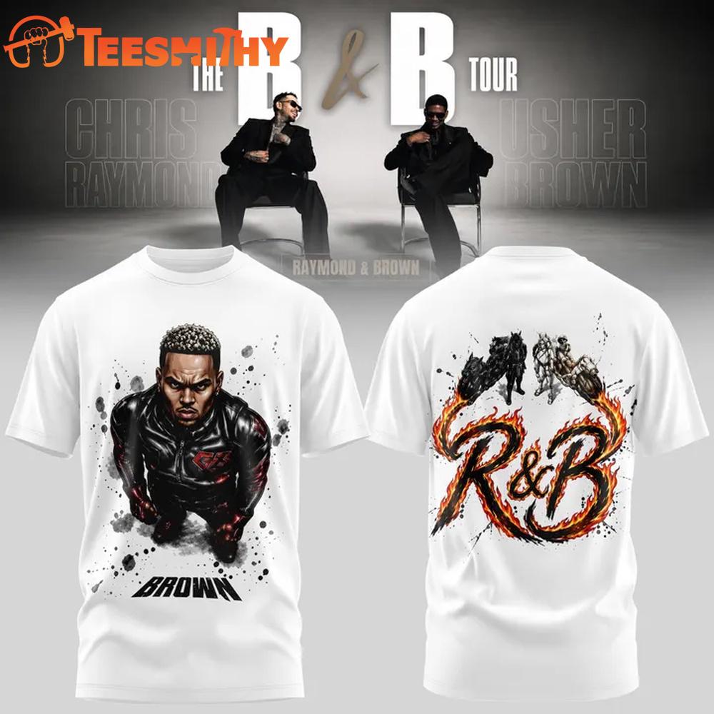 Usher Raymond & Chris Brown The R&B Tour 2026 White T Shirt
