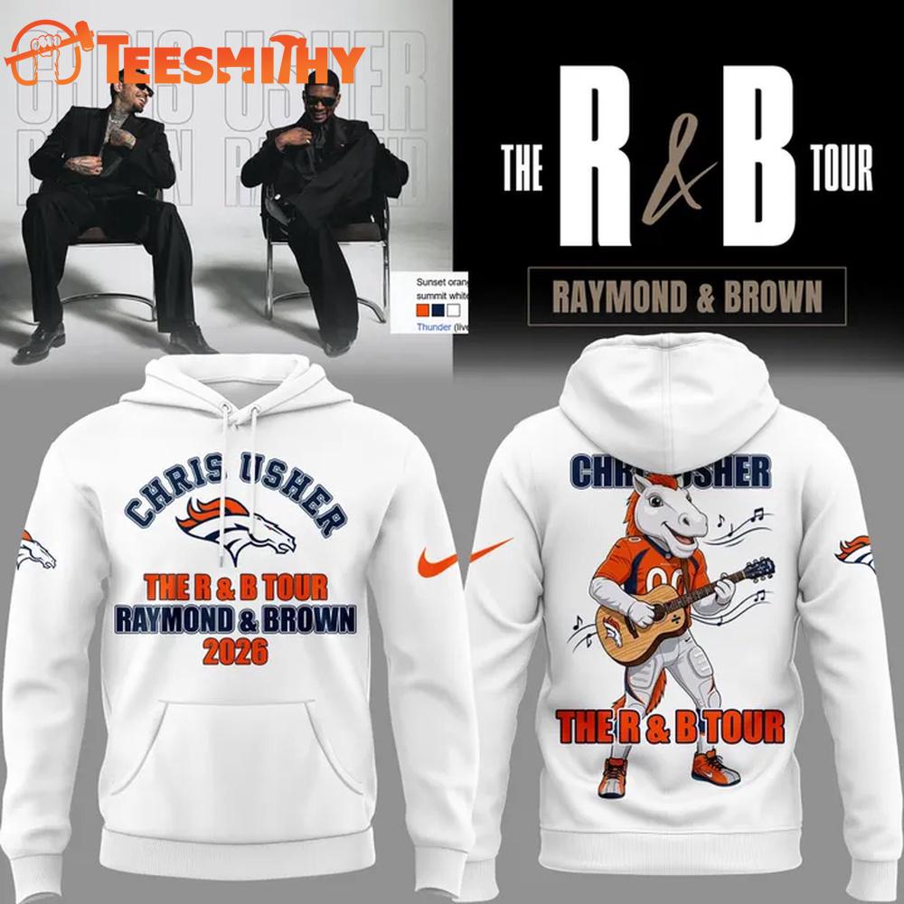 Usher Raymond & Chris Brown The R&B Tour 2026 x Cleveland Browns White Hoodie