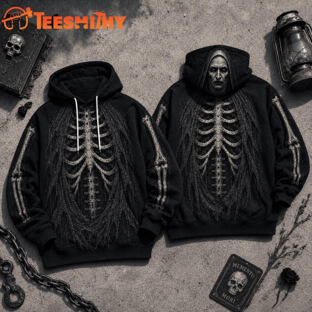Valak The Nun Skeleton Graphic Halloween 2026 Hoodie