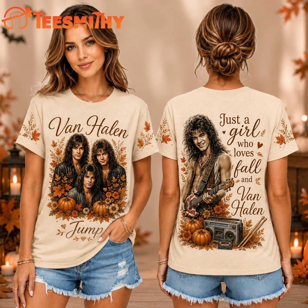 Van Halen Autumn Pumpkin Portrait Unisex 3D Shirt