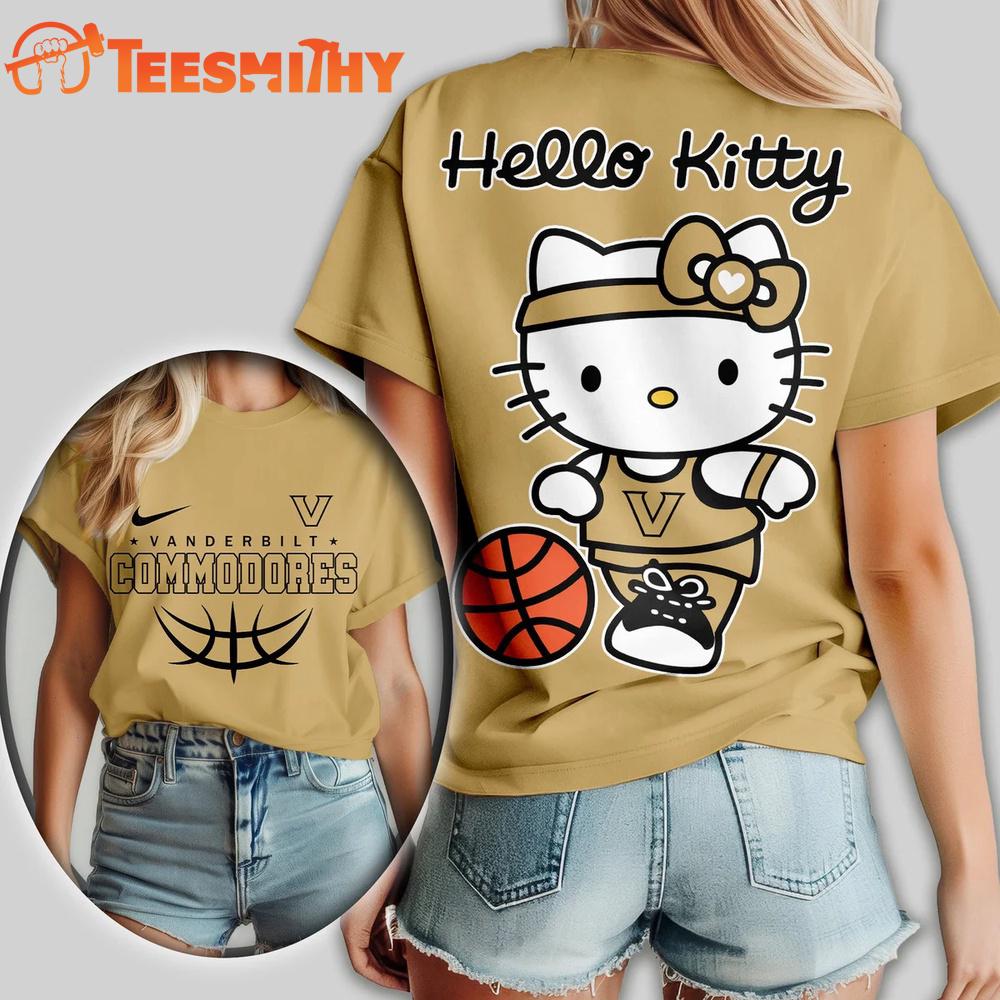 Vanderbilt Commodores NCAA Hello Kitty Basketball Unisex 3D T Shirt