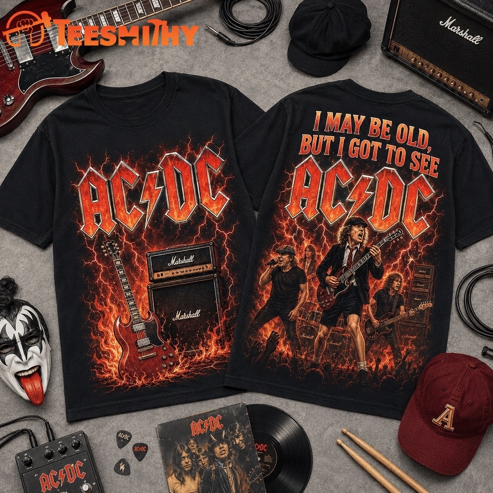 Vintage ACDC I May Be Old Graphic 3D Shirt