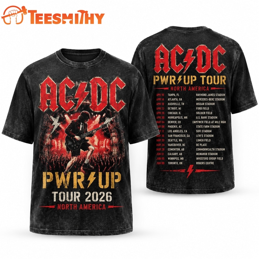 Vintage ACDC Power Up Tour 2026 North American Dates Heavy Metal T Shirt 1 Vintage ACDC Power Up Tour 2026 North American Dates Heavy Metal T Shirt