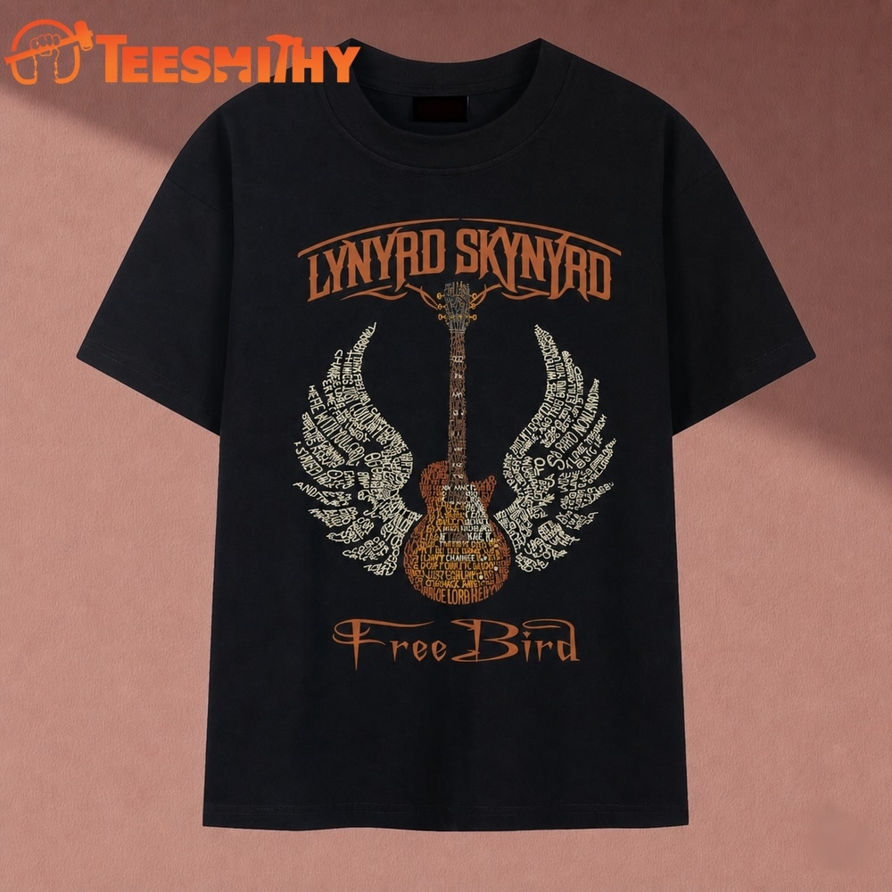 Vintage Lynyrd Skynyrd Free Bird Acoustic Guitar Wings T Shirt