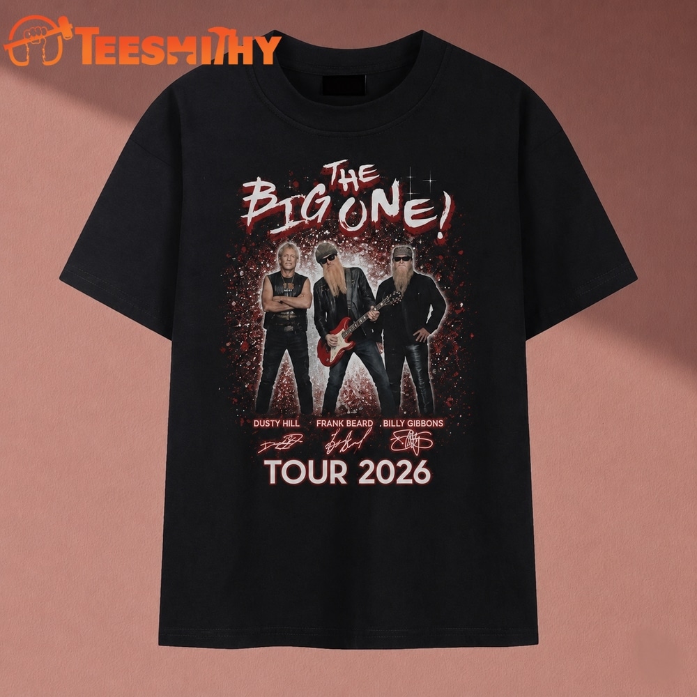Vintage ZZ Top The Big One Tour 2026 Band Signatures T Shirt