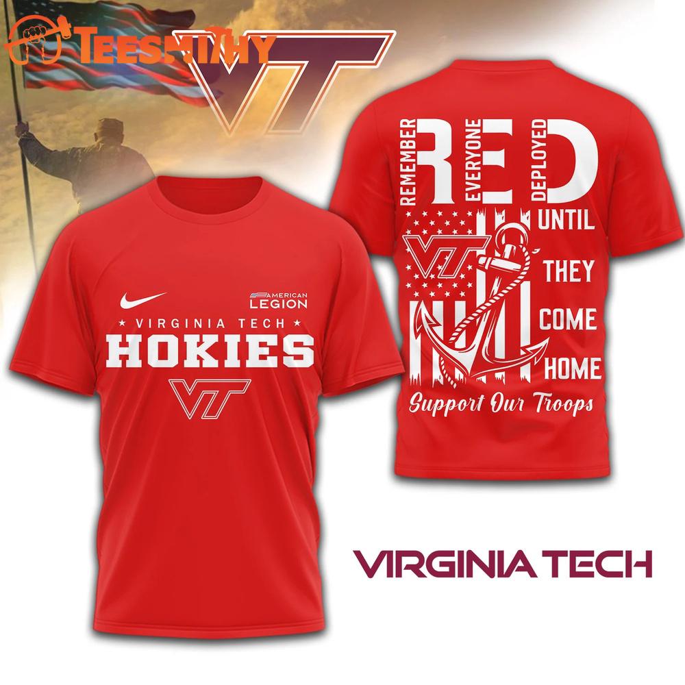 Virginia Tech Hokies 2026 NCAA Red Friday 3D T Shirt