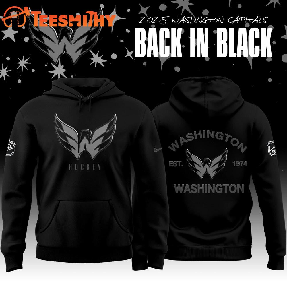 Washington Capitals Back In Black 2025 Special Edition Hoodie Shirt