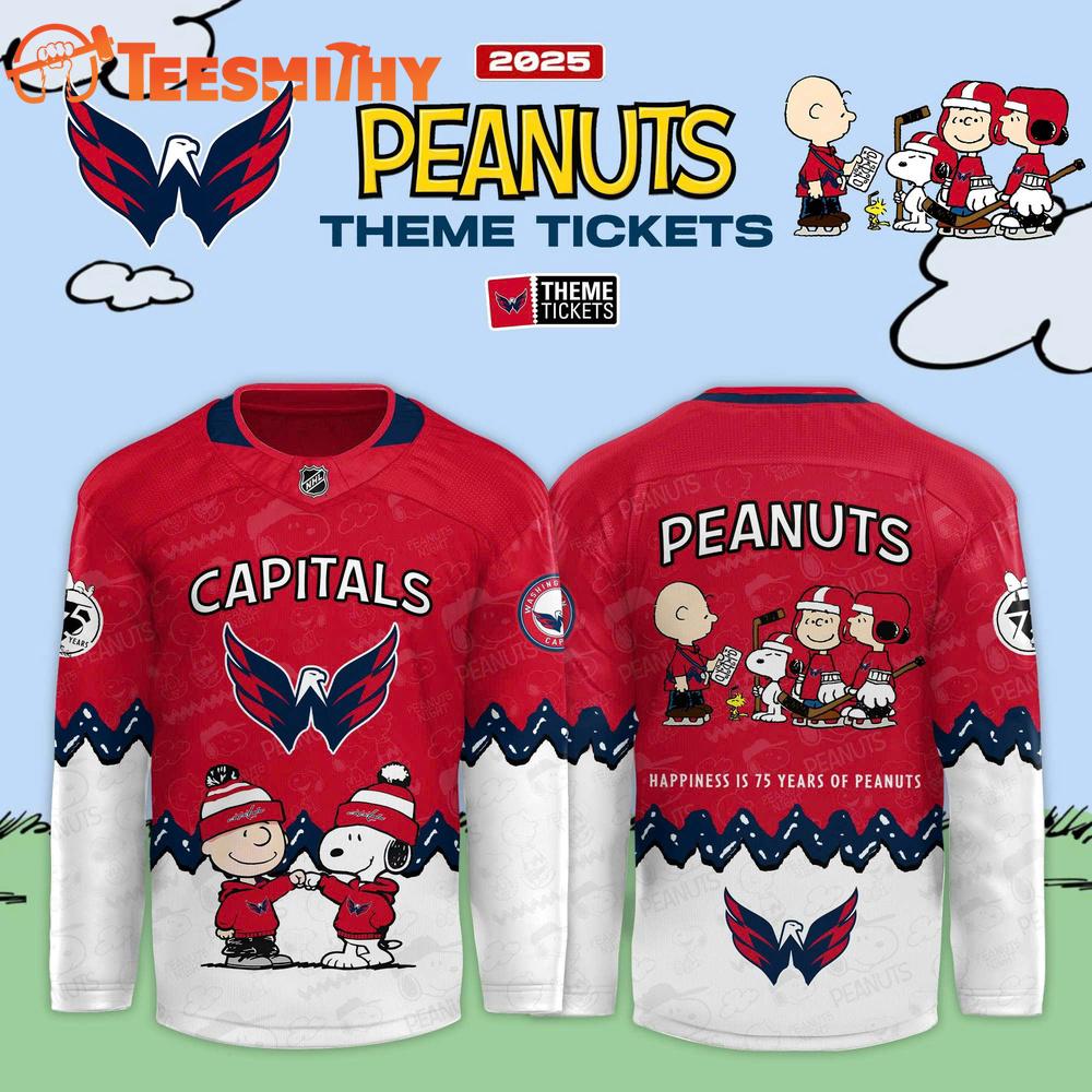Washington Capitals x Snoopy Peanut 2025 Christmas Limited Edition Hockey Jersey