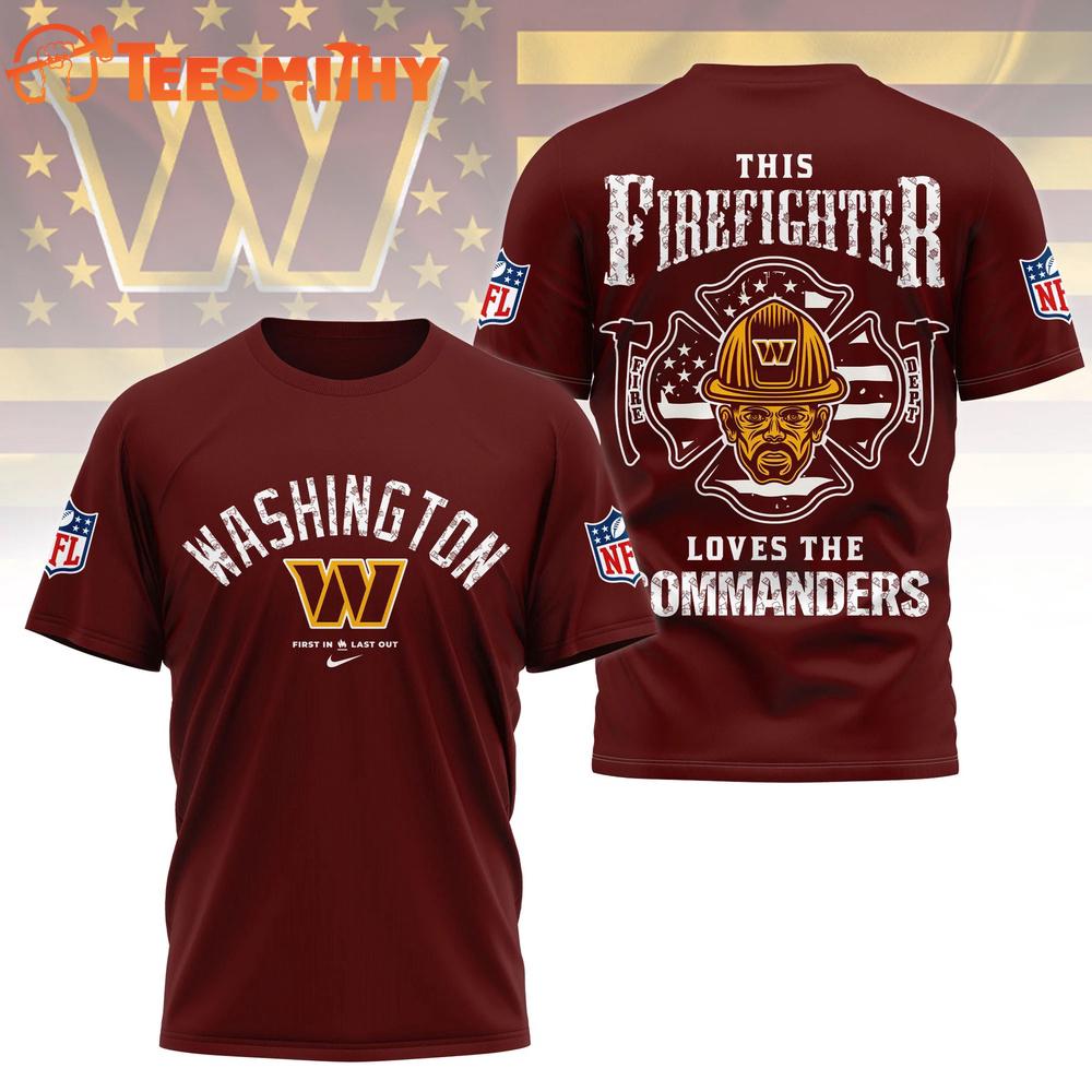 Washington Commanders 2026 NFL Firefighter Tribute 3D Shirt