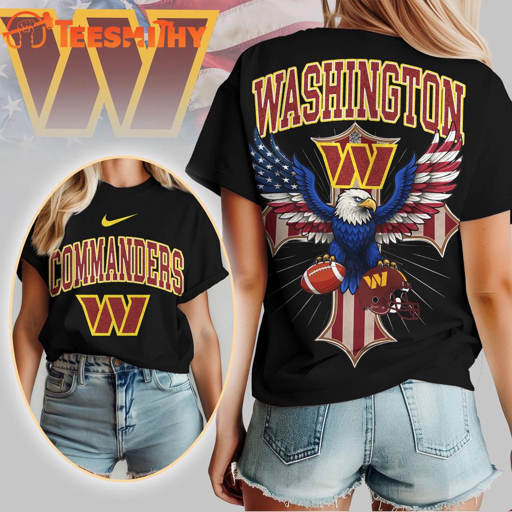 Washington Commanders 2026 NFL Freedom Eagle All Over Print Shirt