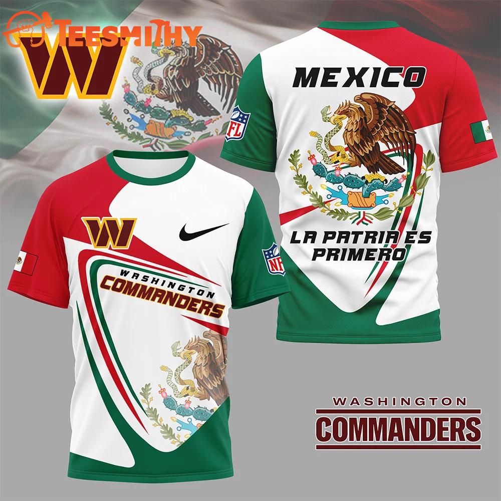 Washington Commanders 2026 NFL Mexico La Patria Es Primero Special New 3D Shirt