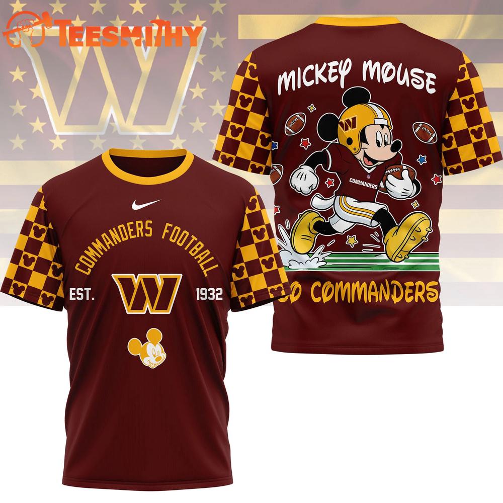 Washington Commanders 2026 NFL Mickey Football Special New 3D T Shirt