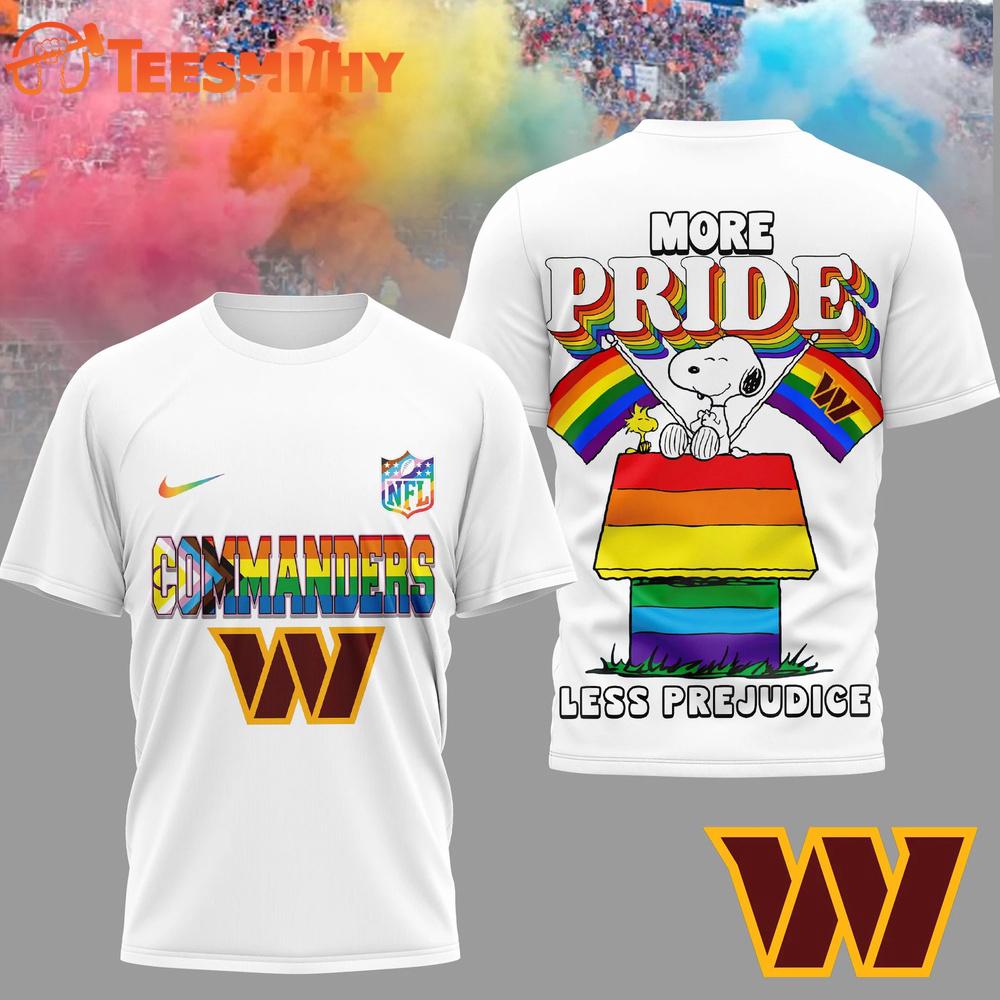 Washington Commanders 2026 NFL Snoopy Pride Month 3D T-Shirt