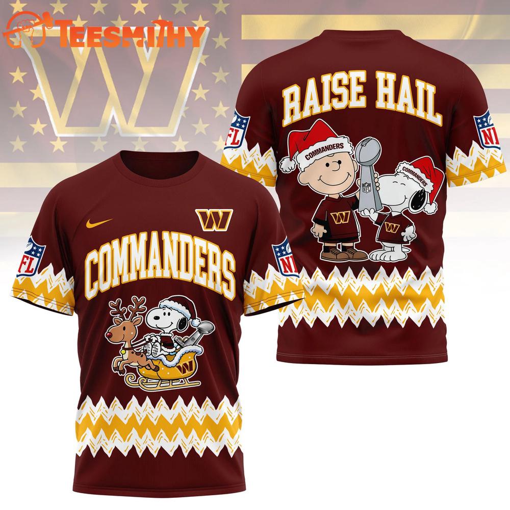 Washington Commanders 2026 NFL Snoopy Super Bowl Holiday Limited 3D Shirt