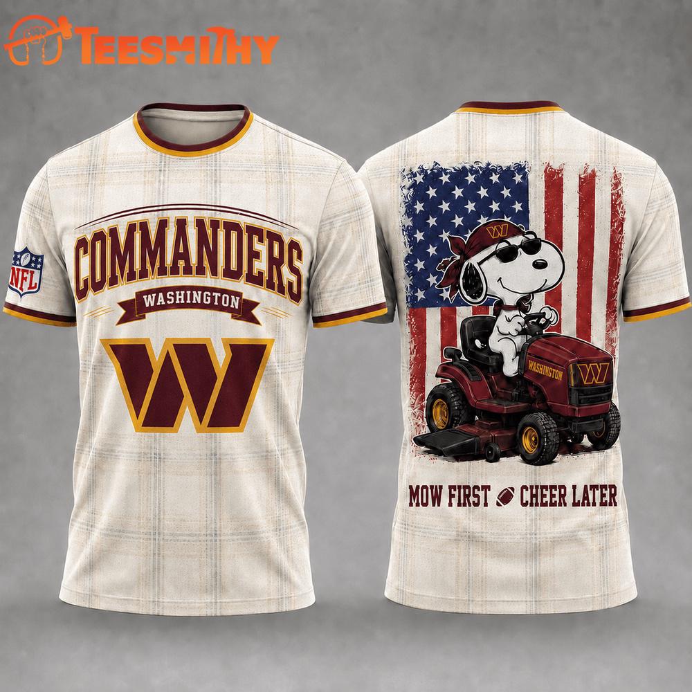 Washington Commanders Funny Football Snoopy Gardening Lovers 3D T Shirt