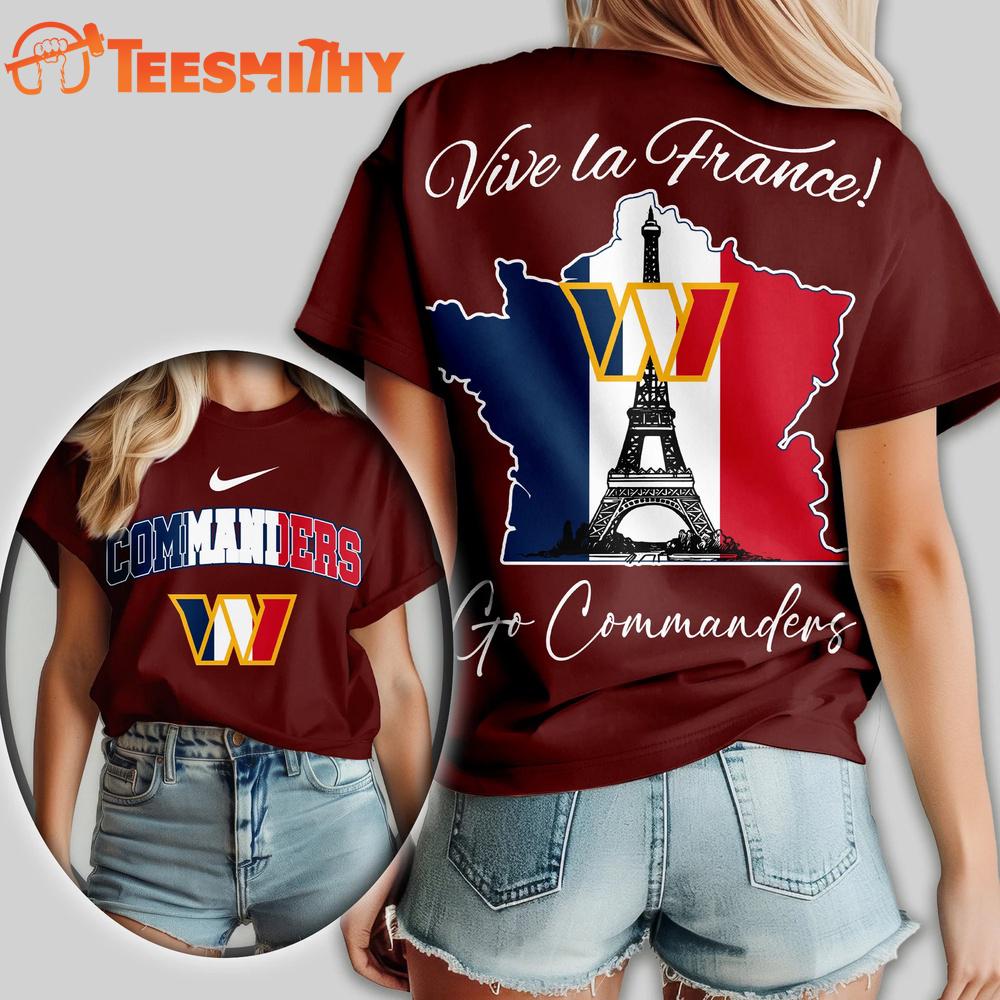 Washington Commanders NFL France All Over Print T Shirt