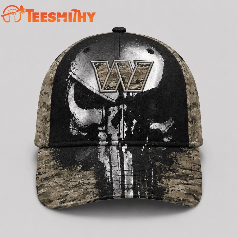 Washington Commanders NFL Halloween Military Skull Camo Classic Cap
