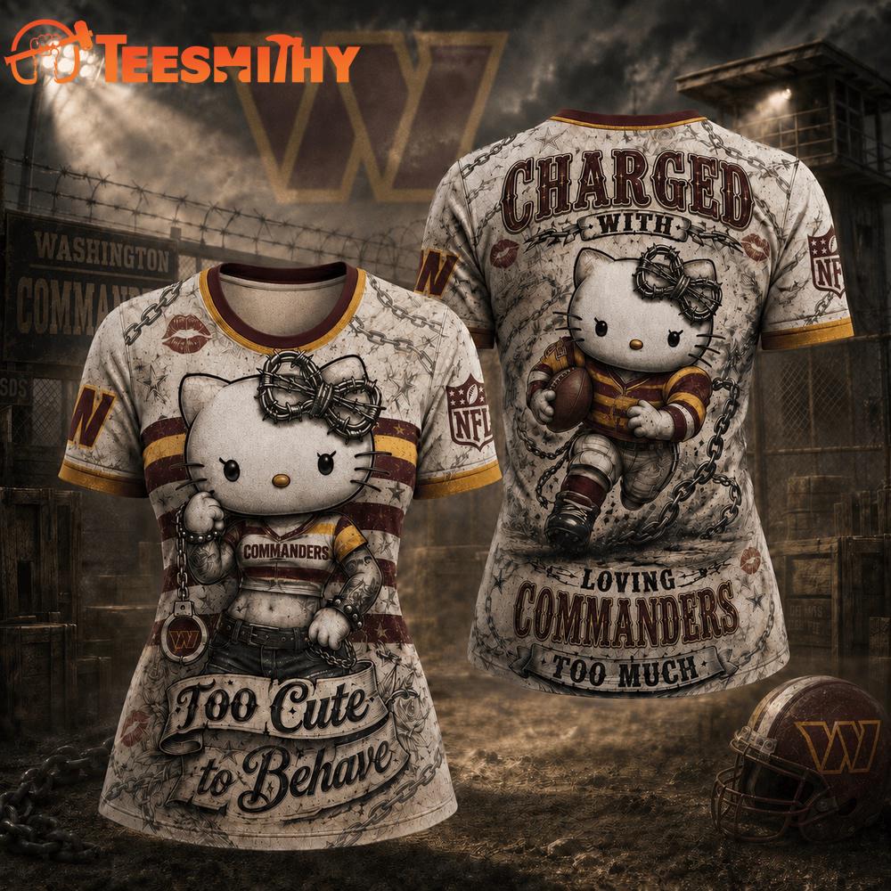 Washington Commanders NFL Hello Kitty Rebellion Unisex 3D Shirt