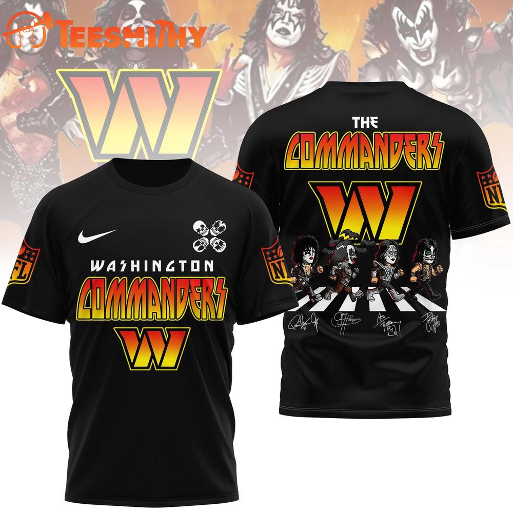 Washington Commanders NFL Kiss Band Rock and Roll All Nite 3D Shirt