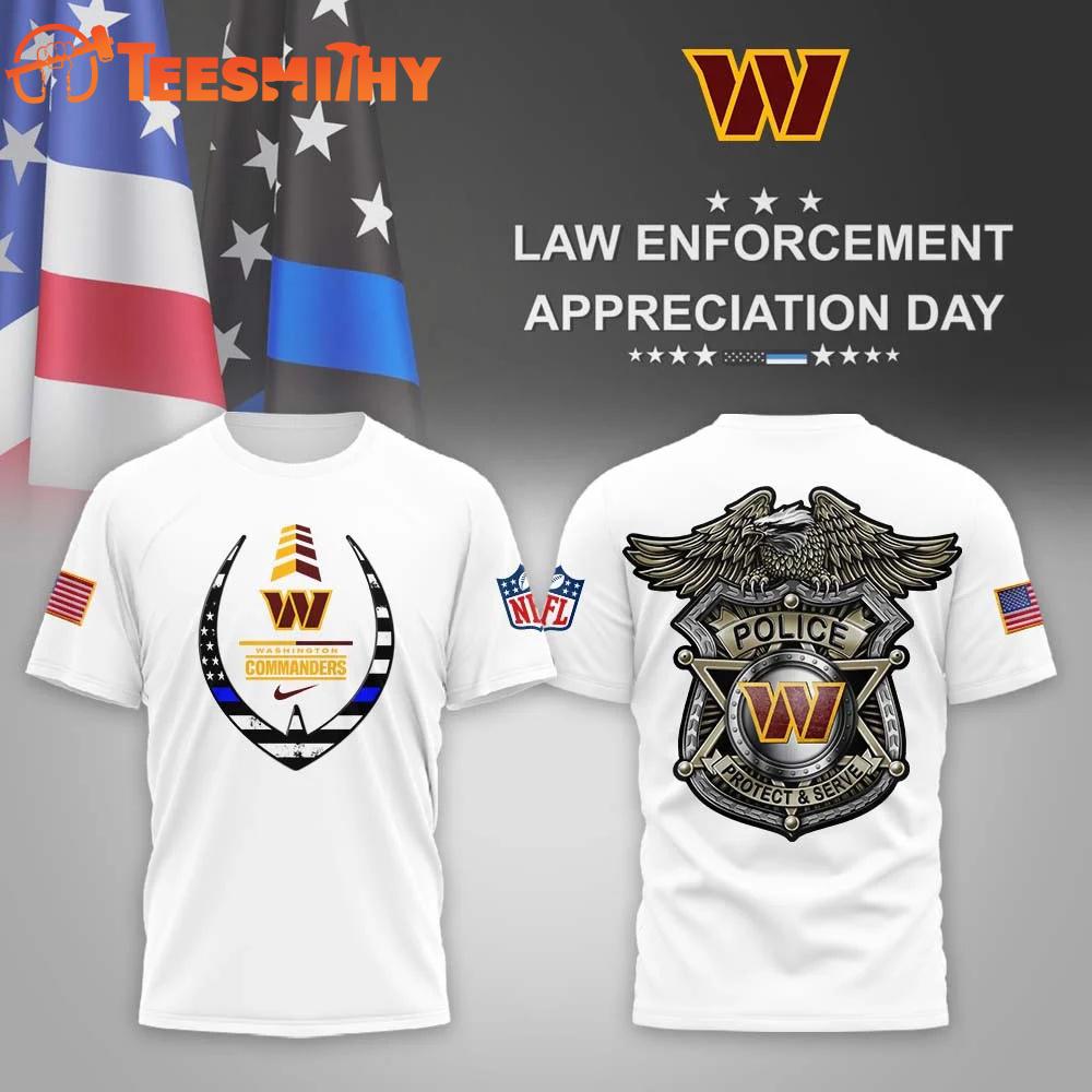 Washington Commanders NFL Law Enforcement Appreciation Day White T Shirt
