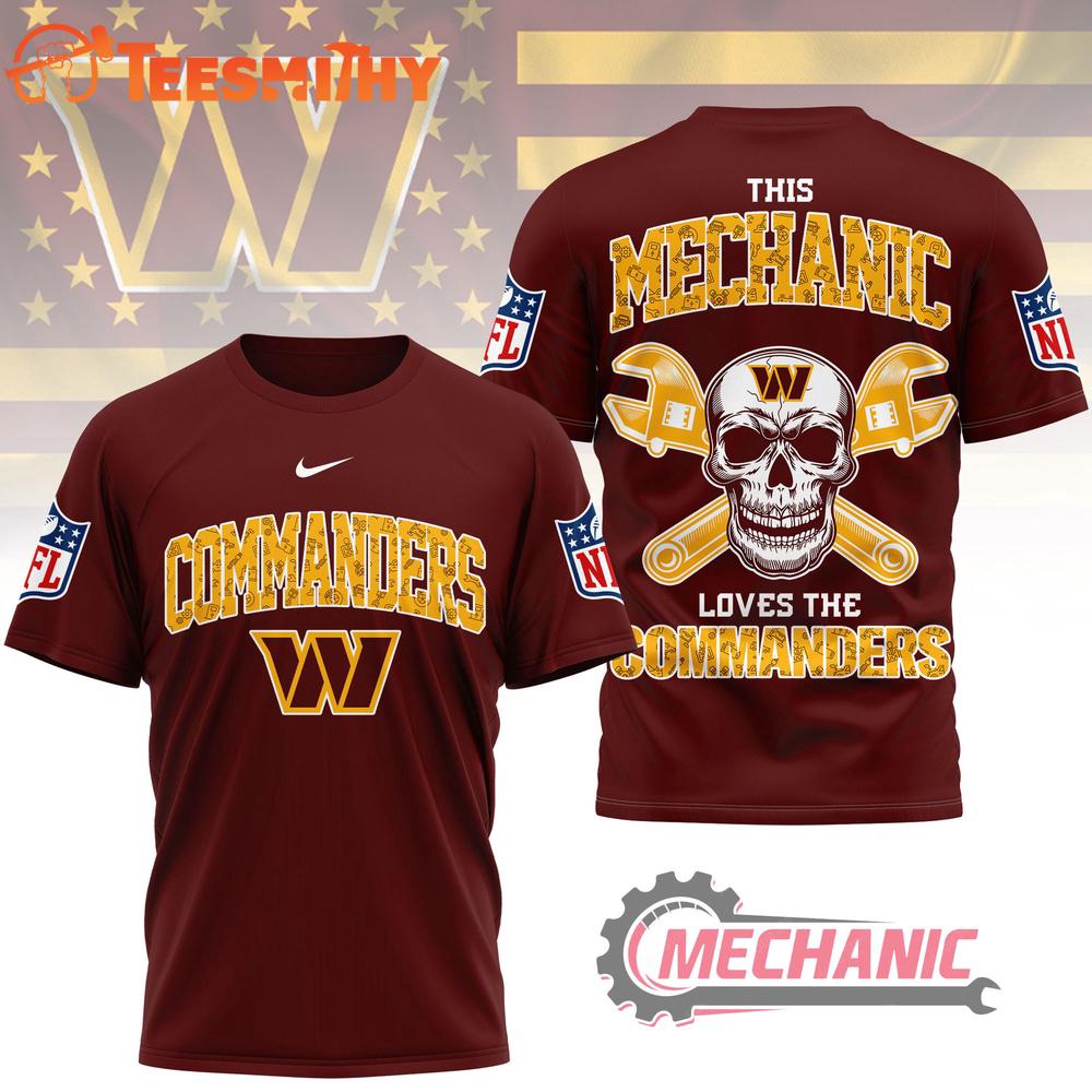 Washington Commanders NFL Mechanic Loves Football New Design 3D Shirt