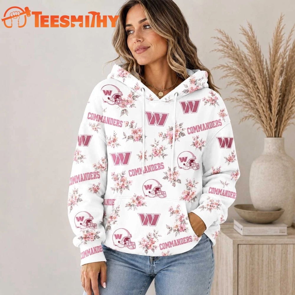 Washington Commanders NFL Pink Floral Team Pride Hoodie Shirt