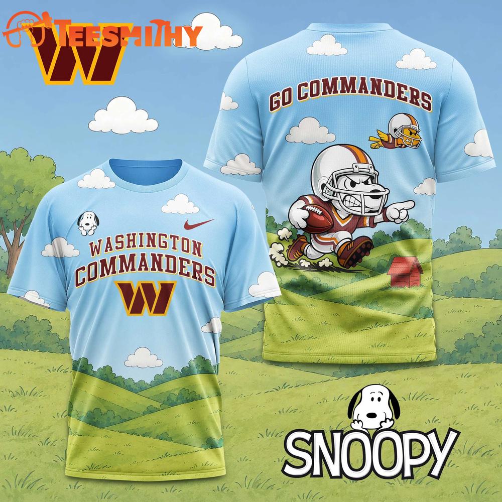 Washington Commanders NFL Snoopy Touchdown 3D T-Shirt
