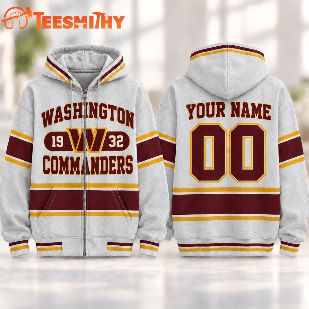 Washington Commanders NFL Varsity Stripe Zip Hoodie