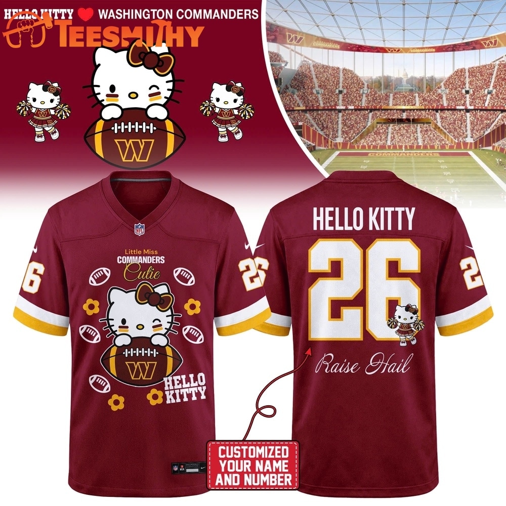 Washington Commanders NFL x Hello Kitty 2026 Football Jersey Shirt