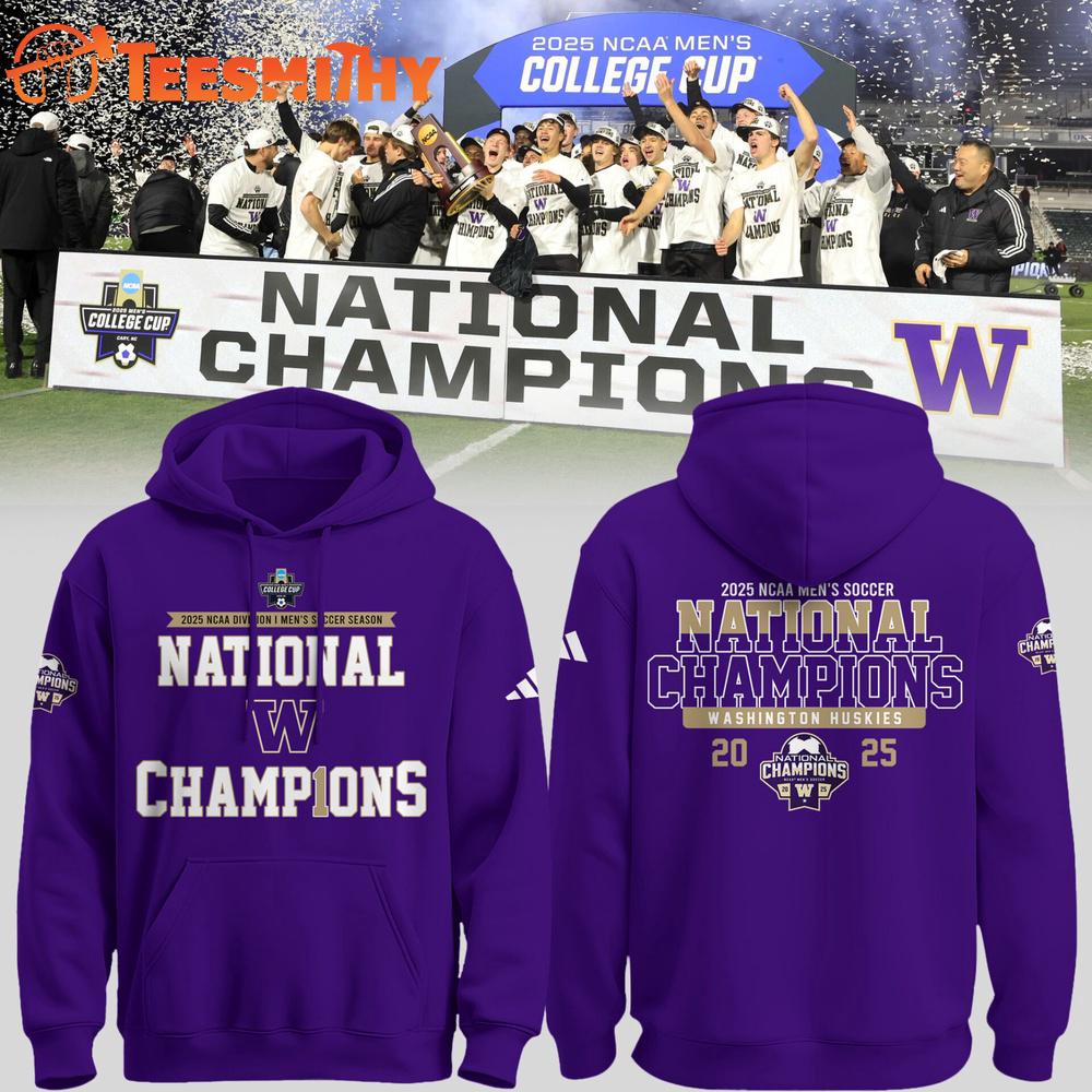 Washington Huskies Men’s Soccer Champions 2025 Limited Edition Hoodie