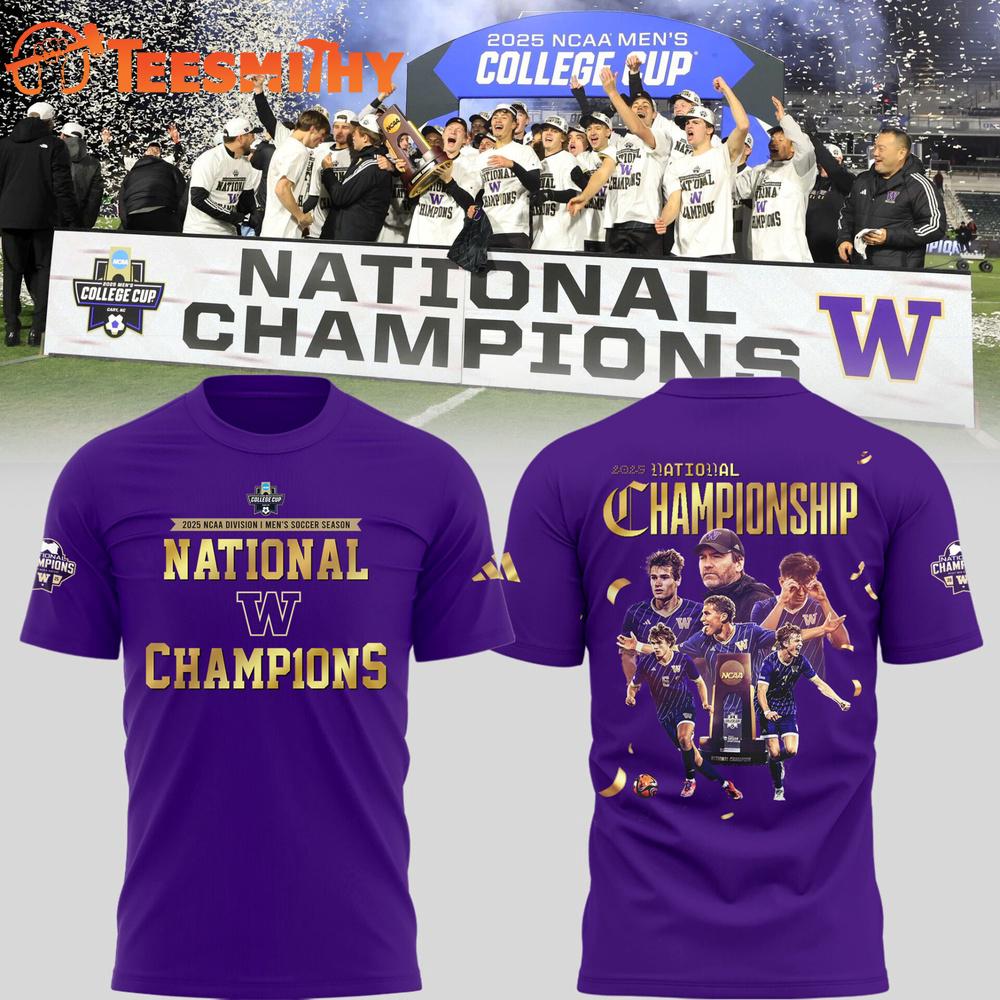 Washington Huskies Men’s Soccer Champions 2025 Team Graphic All Over Print Shirt