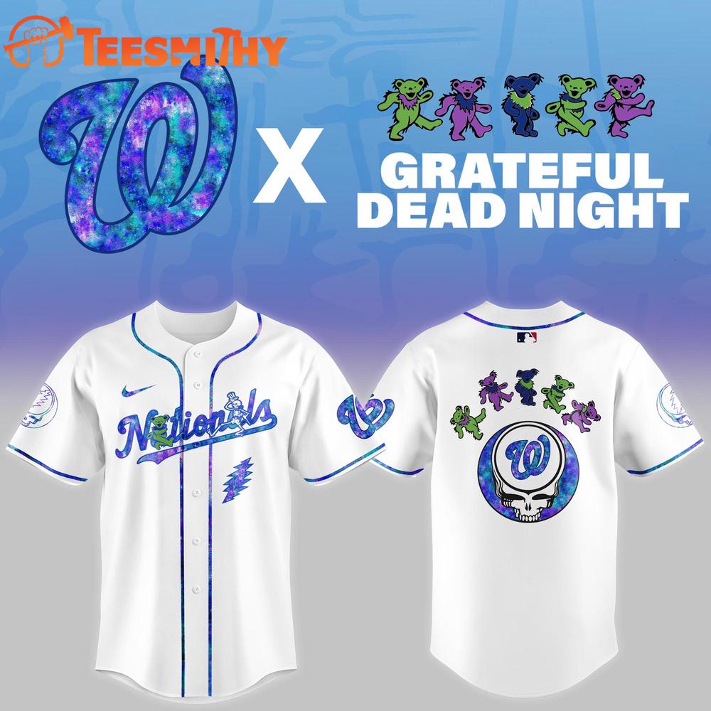 Washington Nationals 2025 Grateful Dead Night Game Baseball Jersey Washington Nationals 2025 Grateful Dead Night Game Baseball Jersey